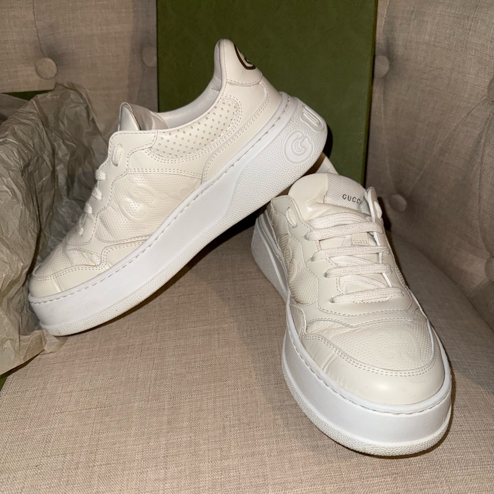 Gucci GG Embossed Leather Sneakers